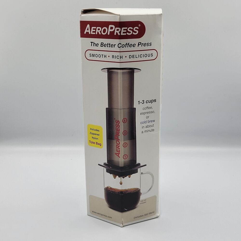 NEW AeroPress Coffee & Espresso Maker French Press Cold Brew Tote Bag & Filters